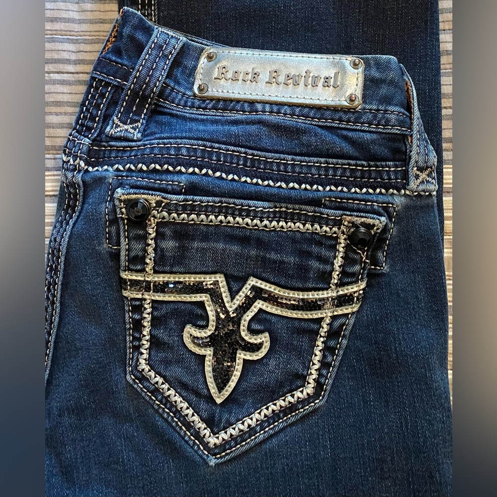 Rock Revival Jeans Jacklyn Easy Boot Women’s Size 26 - Picture 2 of 16